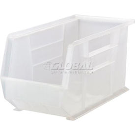 Global Industrial Plastic Hang & Stack Bin, 18"L x 8-1/4"W x 9"H, Clear (WB550123CL)