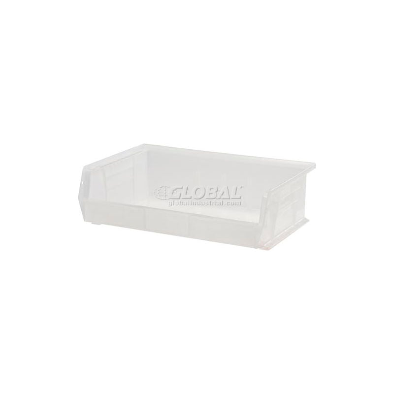 Global Industrial Plastic Hang & Stack Bin, 10-7/8"L x 16-1/2"W x 5"H, Clear (WB550125CL)