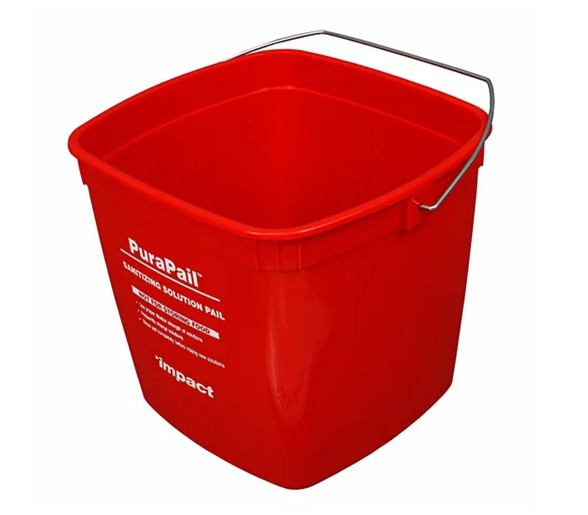 Impact® PuraPail™ 6 Quart Utility Bucket, Red (Sanitizing), 12/Case (IMP5506-6S)