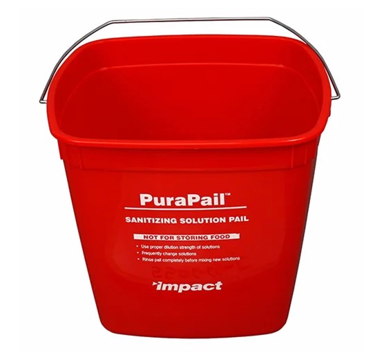Impact® PuraPail™ 6 Quart Utility Bucket, Red (Sanitizing), 12/Case (IMP5506-6S)