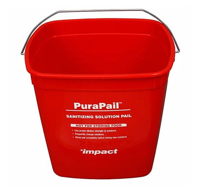 Impact® PuraPail™ 6 Quart Utility Bucket, Red (Sanitizing), 12/Case (IMP5506-6S)
