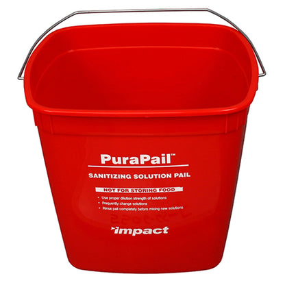 Impact® PuraPail™ 6 Quart Utility Bucket, Red (Sanitizing), 12/Case (IMP5506-6S)