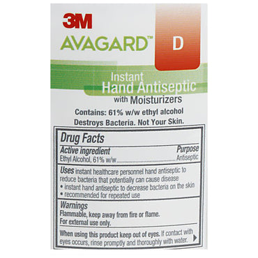 3M™ Avagard™ D Hand Sanitizer 16 oz. Ethyl Alcohol Gel Pump Bottle (406351_EA)