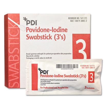 PDI® Impregnated Swabstick 10% Strength Povidone-Iodine Individual Packet NonSterile (188680_PK)