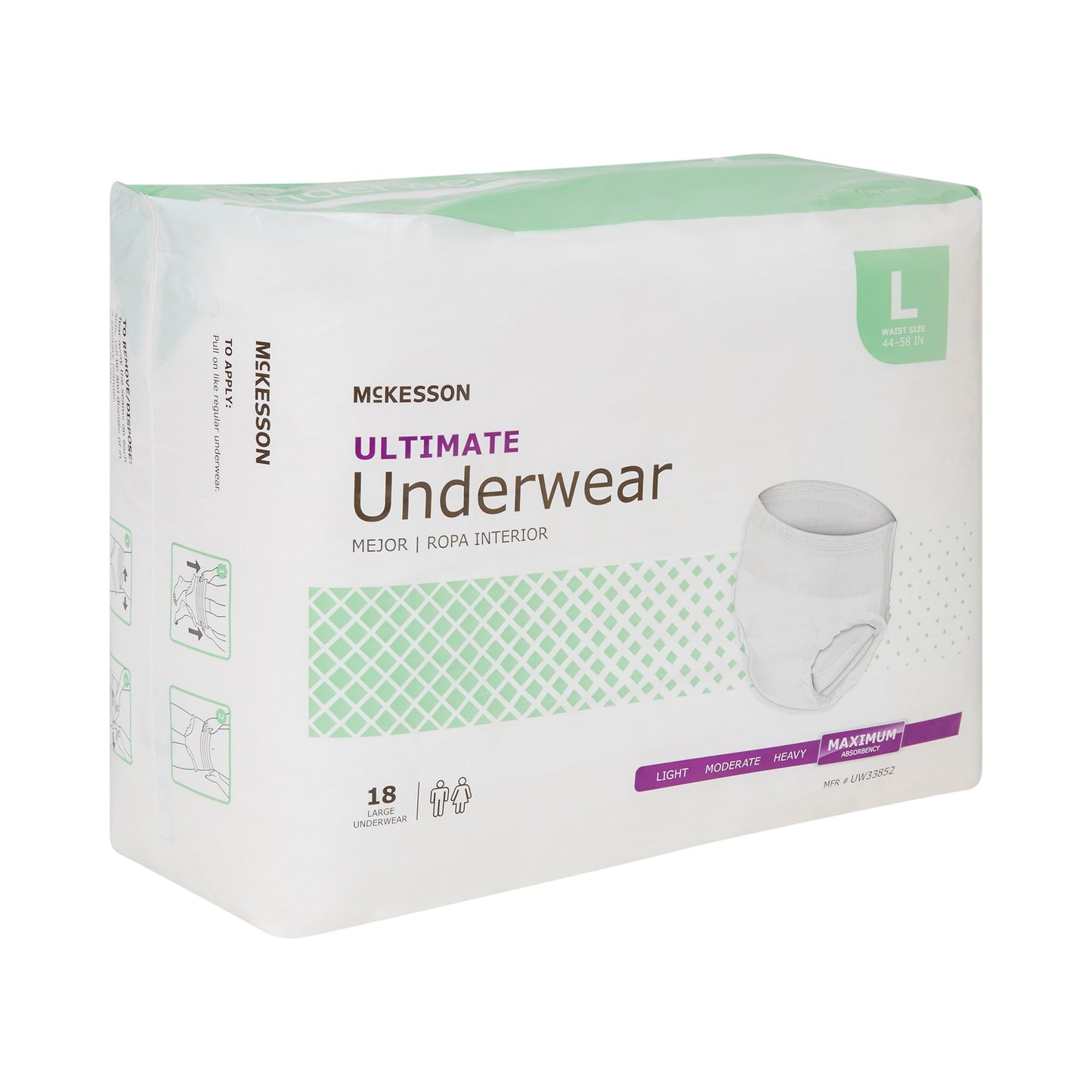 McKesson Unisex Adult Absorbent Underwear Pull On with Tear Away Seams Large Disposable Heavy Absorbency (1123836_CS)