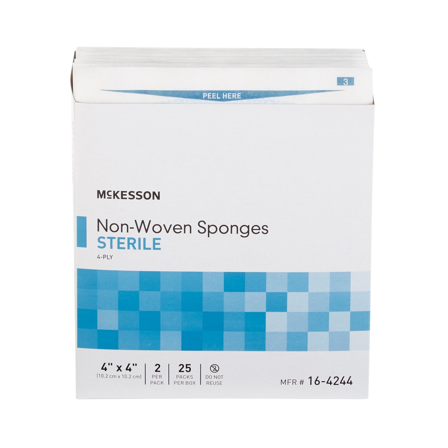 McKesson Nonwoven Sponge 4 X 4 Inch 4-Ply Sterile 2 per Pack (446033_PK)