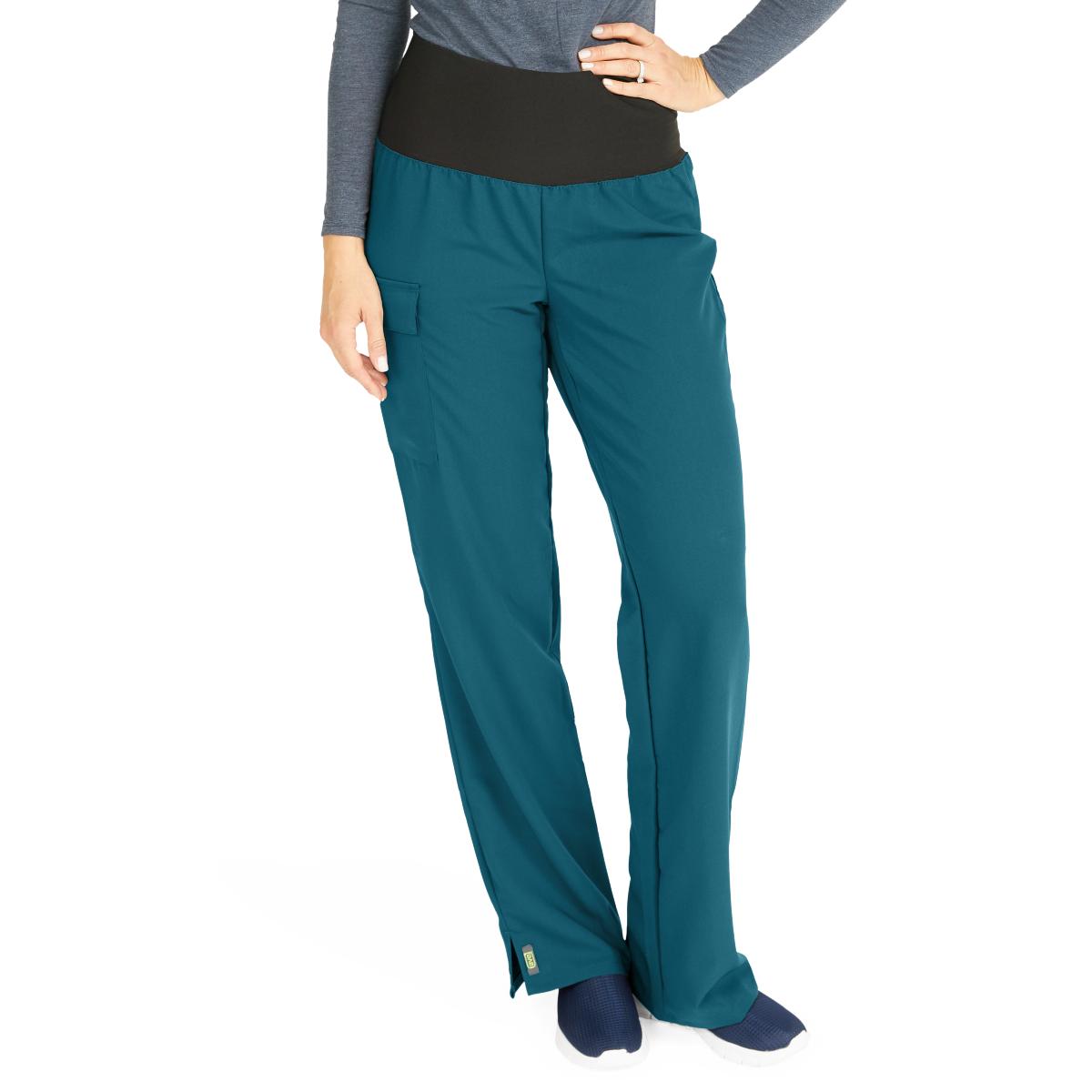 ocean-ave-womens-stretch-wide-waistband-scrub-pants-with-cargo-pocket-caribbean-blue-regular-inseam-size-2xs-1-ea-5560crbxxs_1