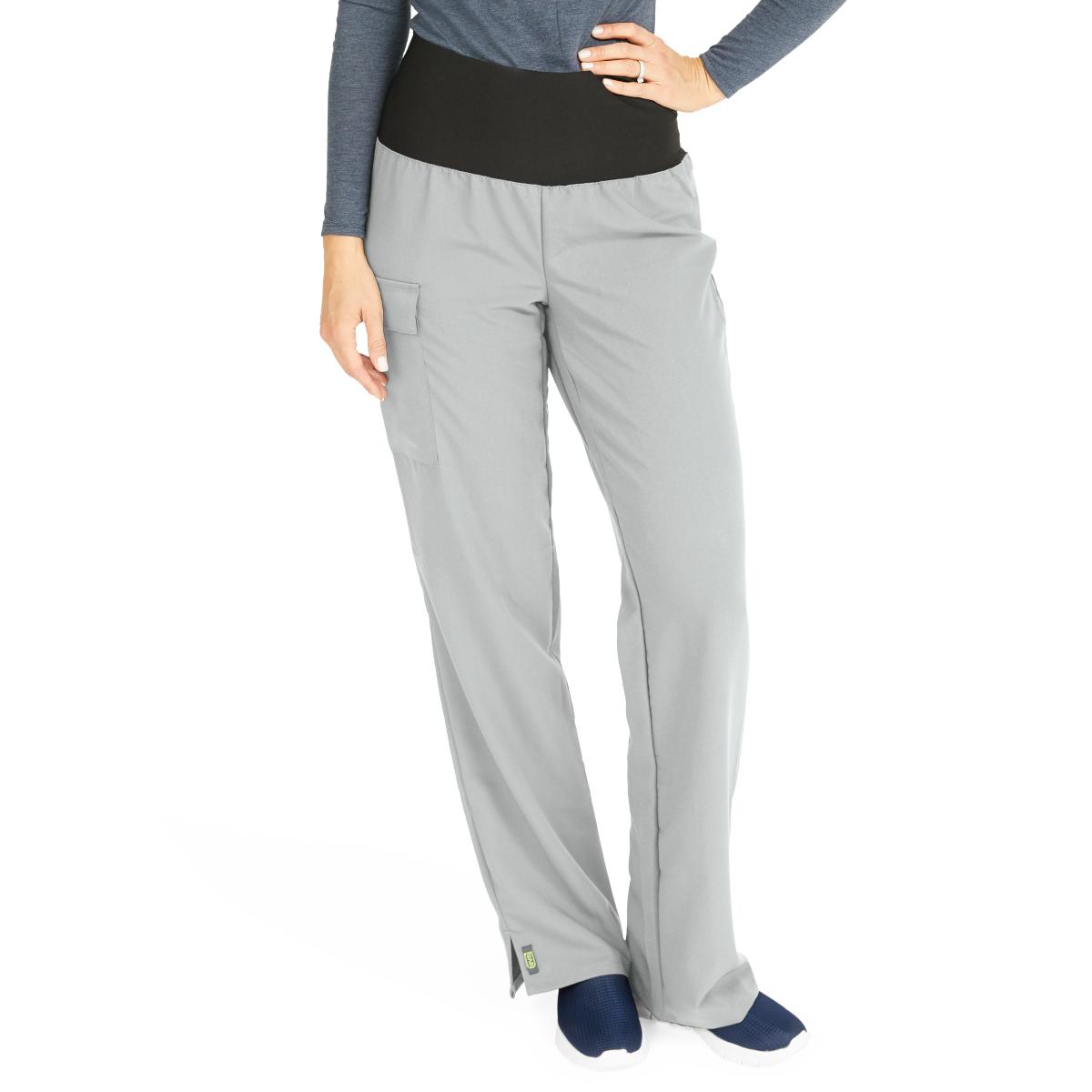 ocean-ave-womens-stretch-wide-waistband-scrub-pants-with-cargo-pocket-gray-petite-inseam-size-xl-1-ea-5560gryxlp_1