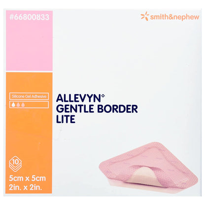 Allevyn Gentle Border Lite Thin Foam Dressing 2 X 2 Inch With Border Film Backing Silicone Gel Adhesive Square Sterile (774549_CS)