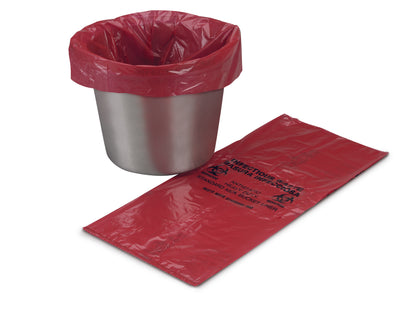McKesson Kick Bucket Waste Bag Biohazard Symbol / Biohazard / Anti-Static 7 to 10 gal. Red 8 X 12 X 24 Inch (194671_CS)