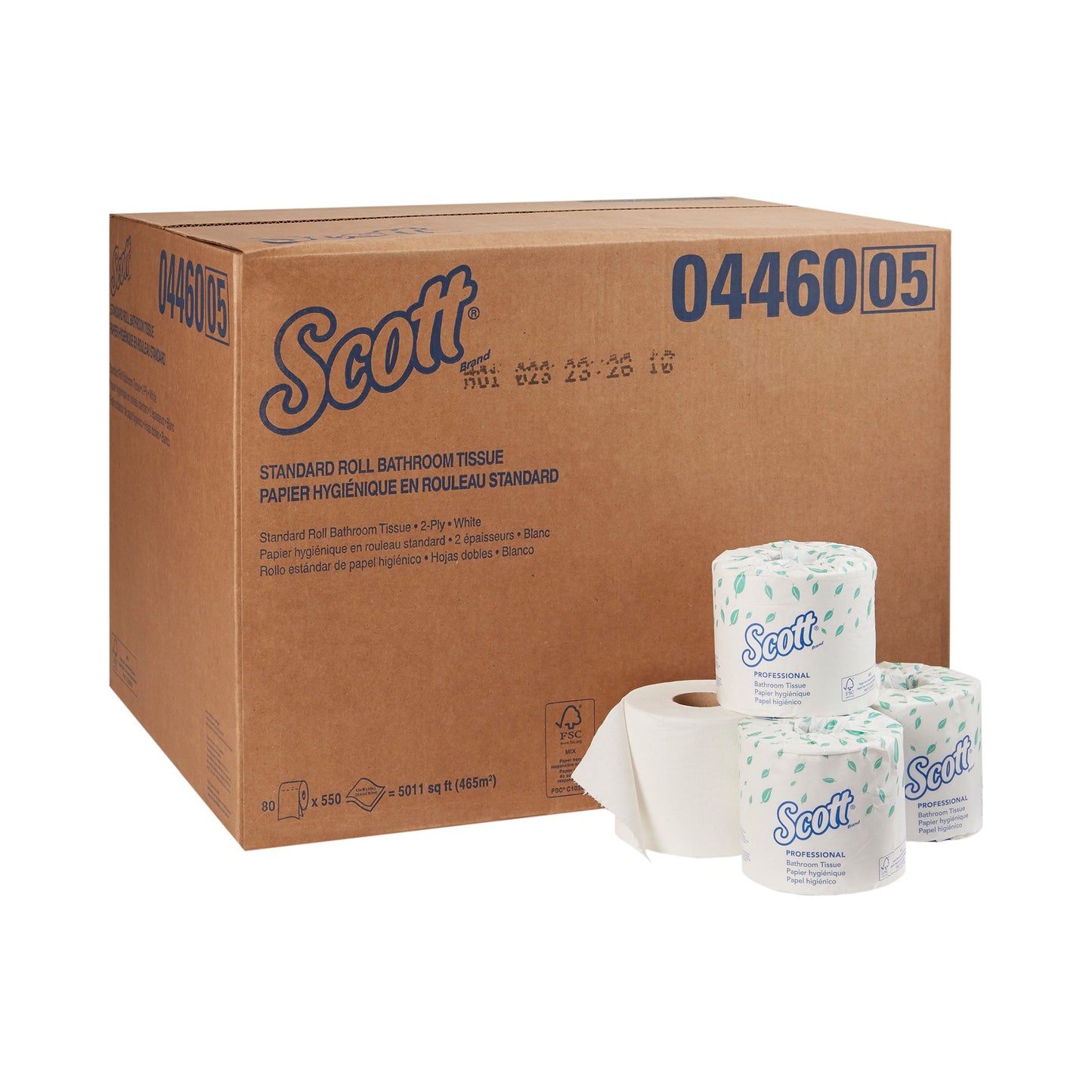 Scott® Essential Toilet Tissue White 2-Ply Standard Size Cored Roll 550 Sheets 4 X 4-1/10 Inch (509038_CS)