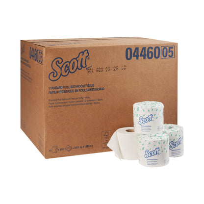 Scott® Essential Toilet Tissue White 2-Ply Standard Size Cored Roll 550 Sheets 4 X 4-1/10 Inch (509038_CS)