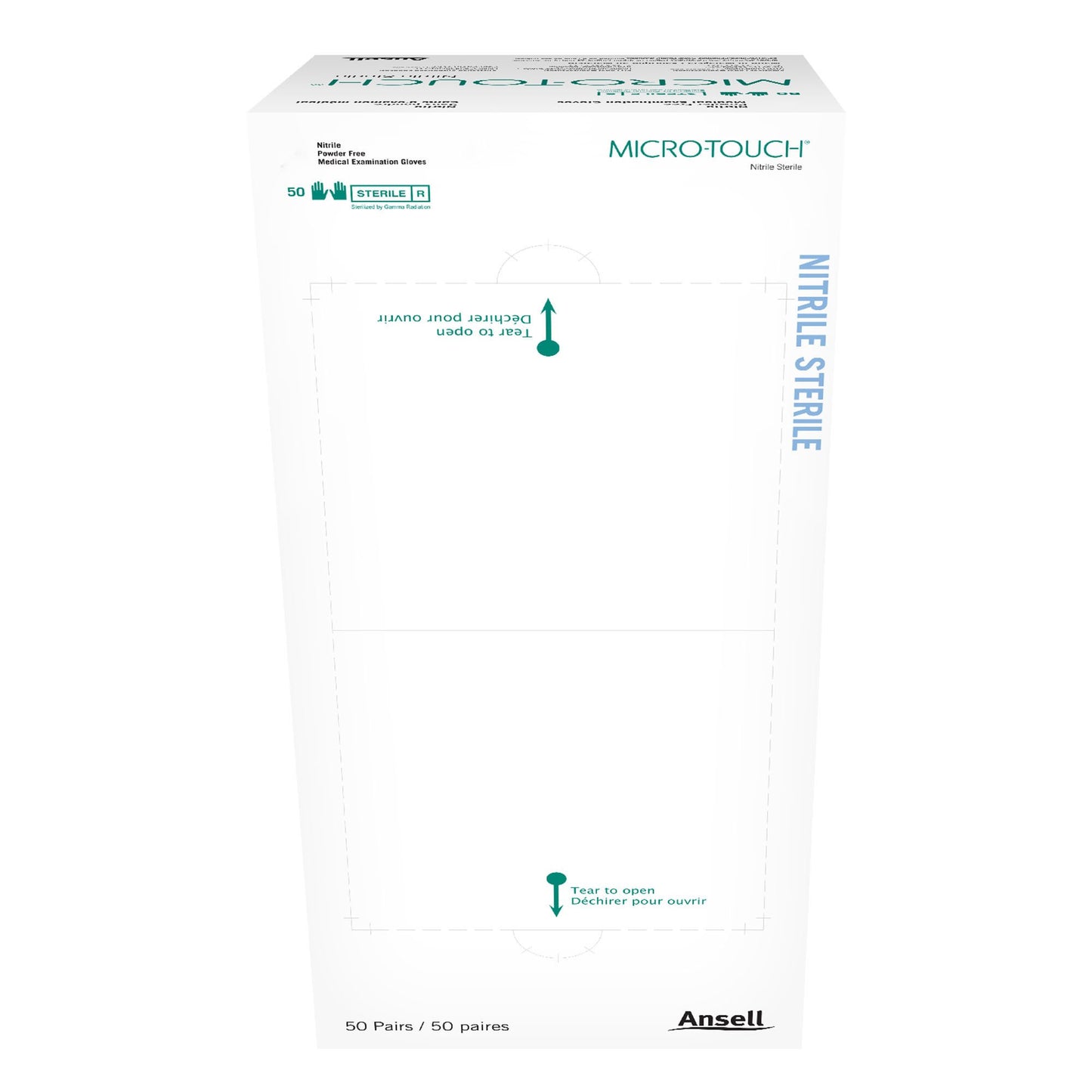 Micro-Touch® Exam Glove Small Sterile Pair Nitrile Extended Cuff Length Textured Fingertips Blue Chemo Tested (640515_CS)