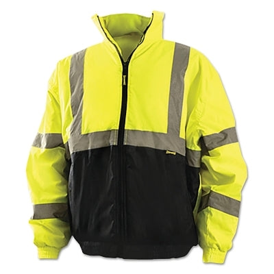 Occunomix Black Bottom Bomber Jacket, 300 Denier Polyester Oxford with PU Coating, 4X-Large (561-LUX-250-JB-BY4X)