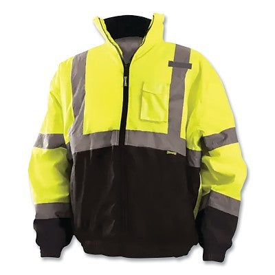 Occunomix Black Bottom Bomber Jacket, 300 Denier Polyester Oxford with PU Coating, X-Large (561-LUX-250-JB-BYXL)