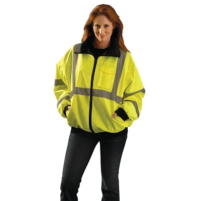 Occunomix Economy Bomber Jacket, 300 Denier Polyester Oxford with PU Coating, 3X-Large, Yellow (561-LUX-ETJBJ-Y3X)