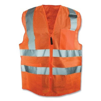 Occunomix Class 2 Mesh Vests with 3M Scotchlite Reflective Tape, 3X-Large, Hi-Viz Orange (561-LUX-SSCOOLG-O3X)