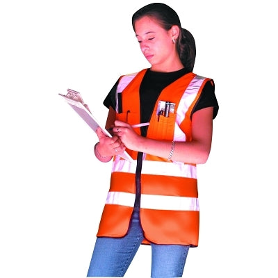 Occunomix Class 2 Surveyor Style Solid Vests w/3M Scotchlite Reflective Tape, 3XL, HV OR (561-LUX-SSFS-O3X)