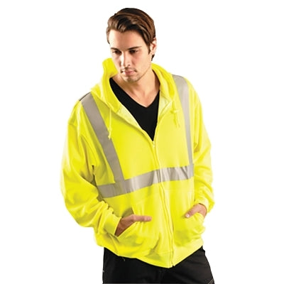Occunomix Classic Hoodie Sweatshirt, Large, Yellow w/Silver Reflective Tape (561-LUX-SWTLHZ-YL)