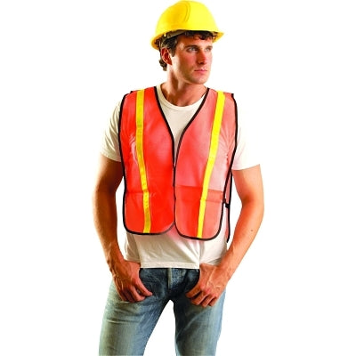 Occunomix Non-ANSI Economy Mesh Vests with Gloss Reflective Tape, XL, Hi-Viz Yellow/Silver (561-LUX-XGTM-YXL)
