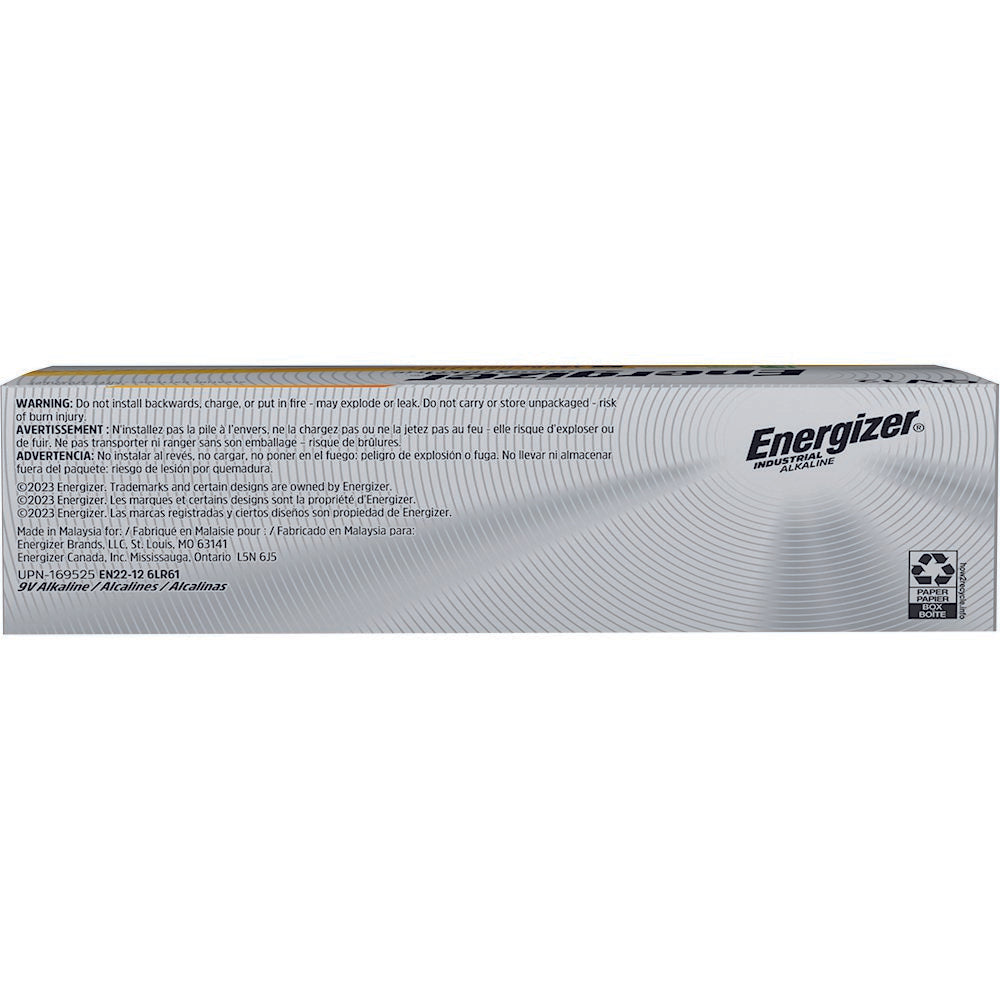 Energizer® Alkaline Battery 9V Cell 9V Disposable (258468_EA)