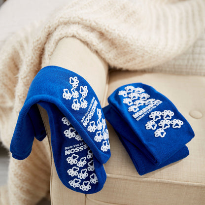 McKesson Terries™ Slipper Socks Unisex Adult Bariatric / X-Wide Single Tread Single Patient Use Royal Blue (480453_CS)