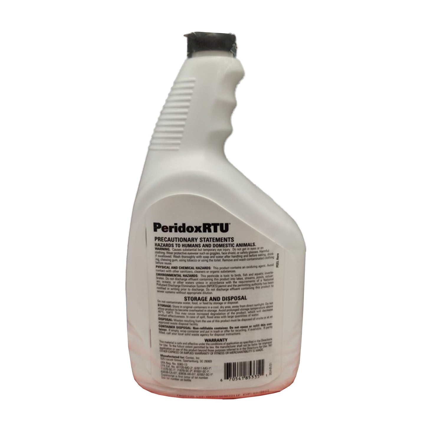 PeridoxRTU™ Surface Disinfectant Cleaner Peroxide Based Manual Pour Liquid 32 oz. Bottle Vinegar Scent NonSterile (1100892_CS)