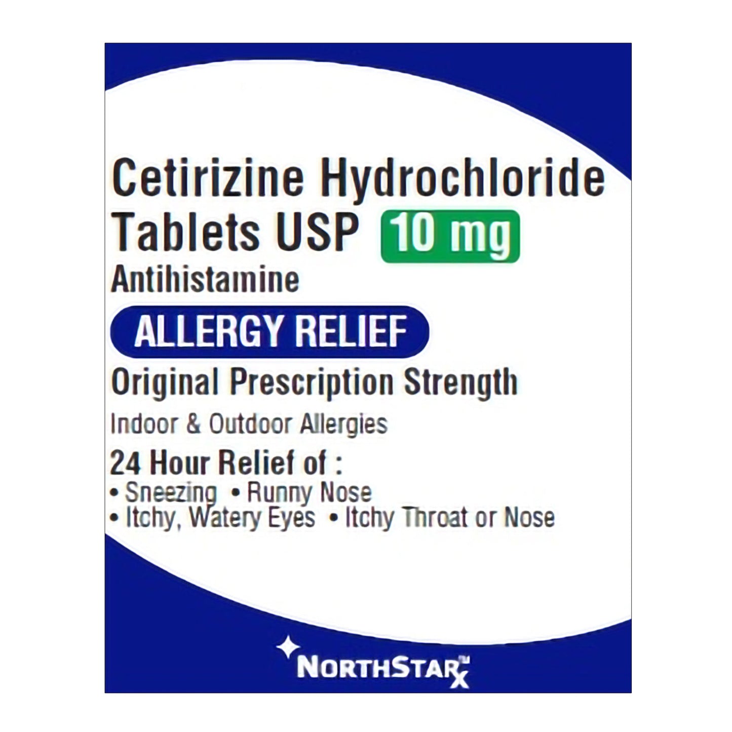 NorthStar Rx Cetirizine HCl 10 mg Tablet 30 Tablets (1120140_BT)