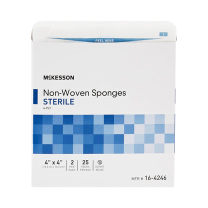 McKesson Nonwoven Sponge 4 X 4 Inch 6-Ply Sterile 2 per Pack (466523_PK)