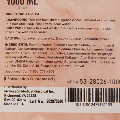 McKesson Shampoo and Body Wash 1,000 mL Dispenser Refill Bag Apricot Scent (468269_CS)