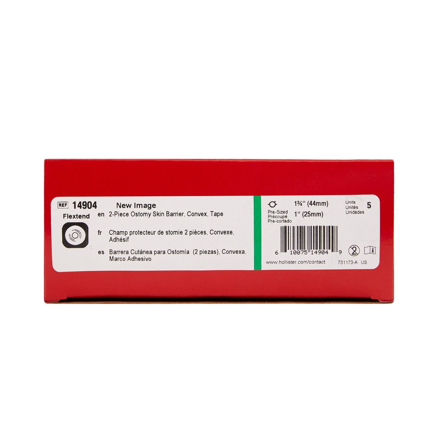 FlexTend™ Ostomy Barrier Precut, Extended Wear Adhesive Tape 44 mm Flange Green Code System Hydrocolloid 1 Inch Opening (485633_BX)