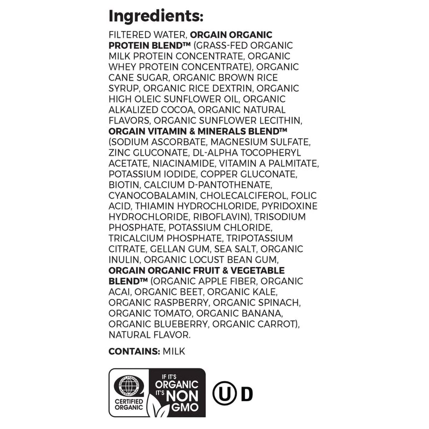 Orgain® Organic Nutritional Shake Oral Supplement Creamy Chocolate Fudge Flavor Liquid 11 oz. Carton (1175951_CS)