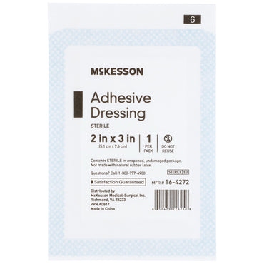 McKesson Non-Adherent Dressing with Adhesive 2 X 3 Inch Sterile 1 per Pack (1088663_CS)
