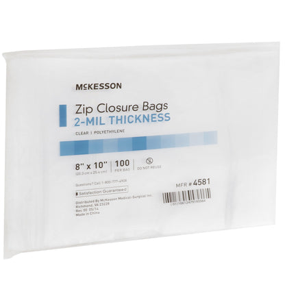 McKesson Reclosable Bag 8 X 10 Inch Polyethylene Clear Zipper Closure (854574_CS)