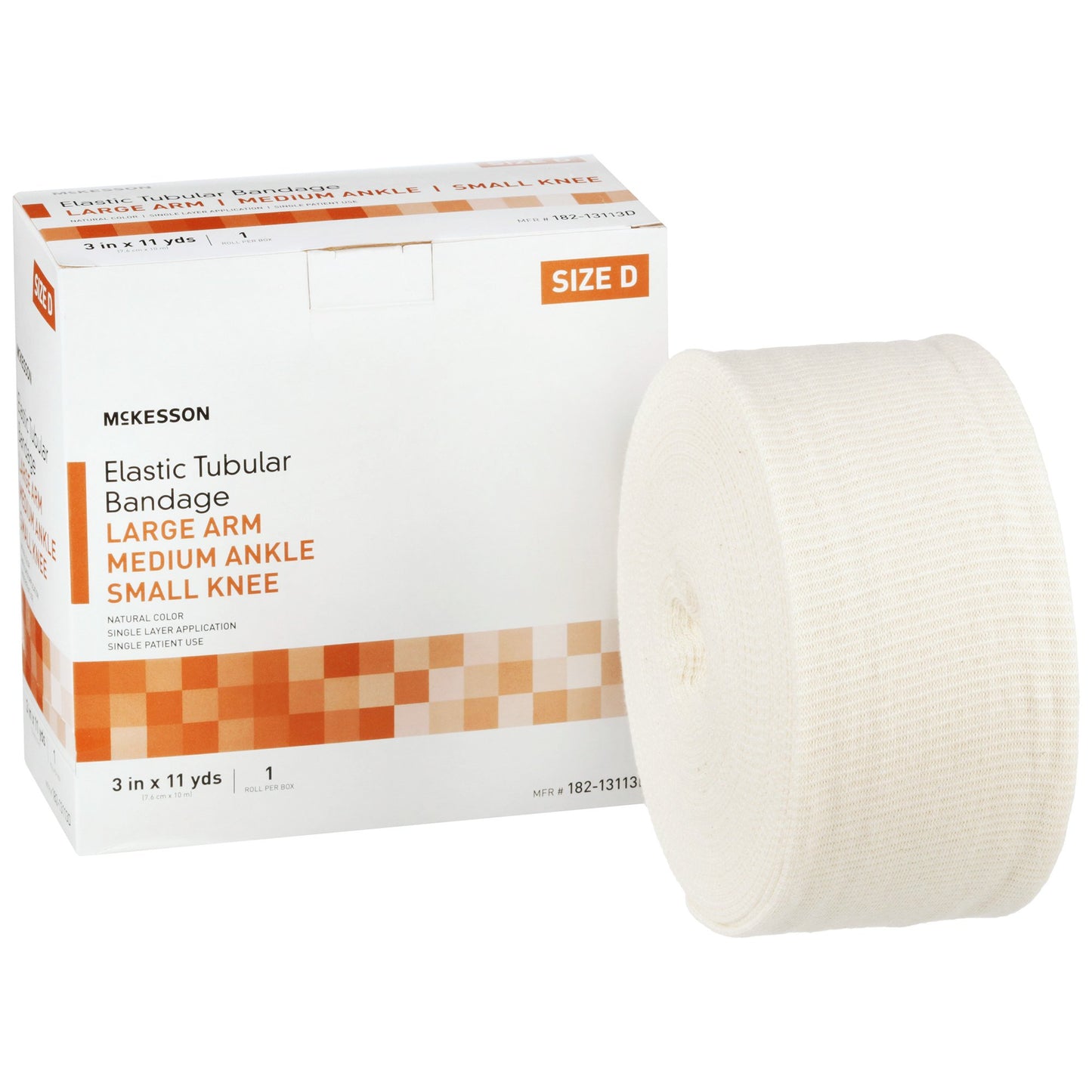 McKesson Spandagrip™ Elastic Tubular Support Bandage 3 Inch X 11 Yard Large Arm / Medium Ankle / Small Knee Pull On Natural NonSterile Size D Standard Compression (1112851_BX)