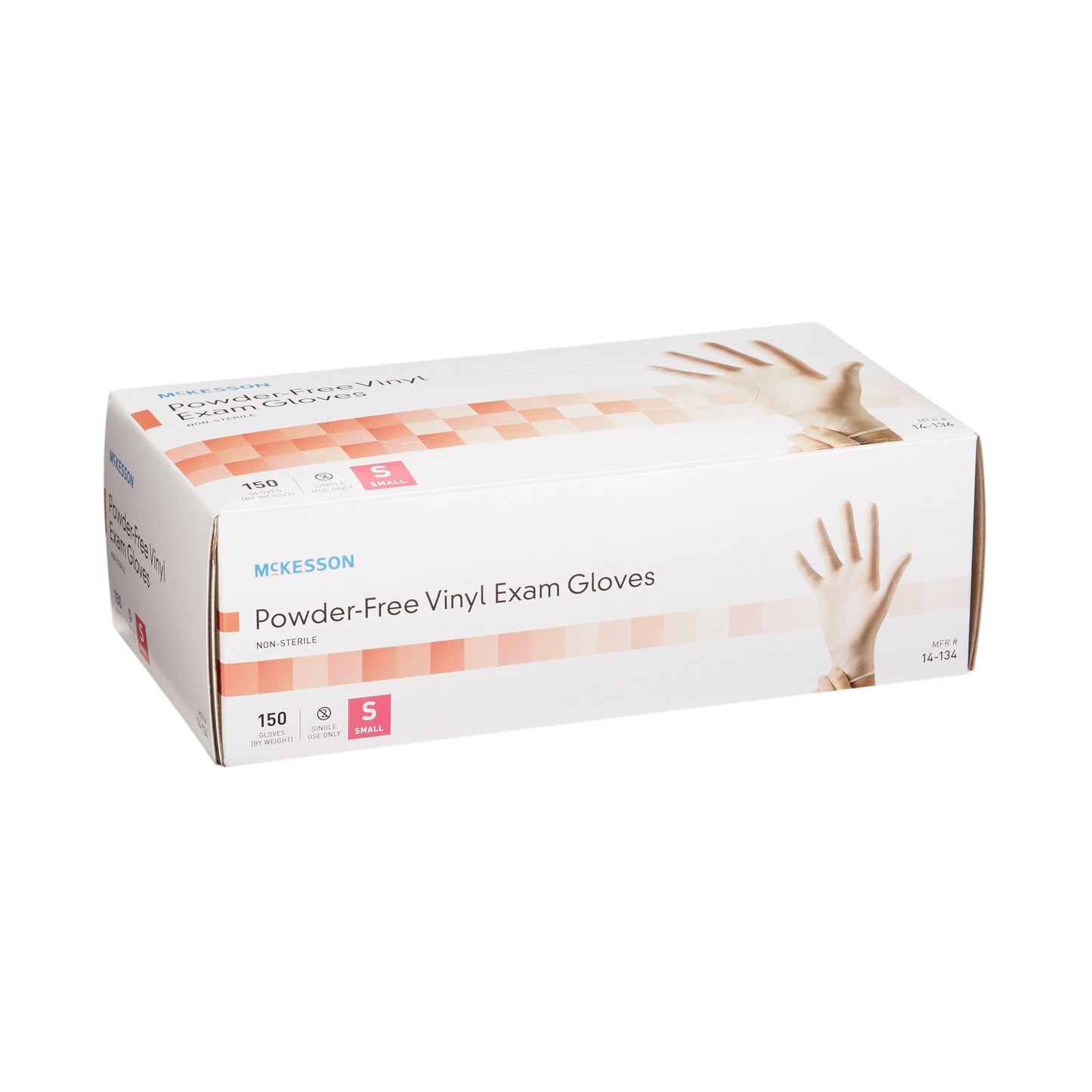McKesson Exam Glove Small NonSterile Vinyl Standard Cuff Length Smooth Clear Not Rated (832681_CS)