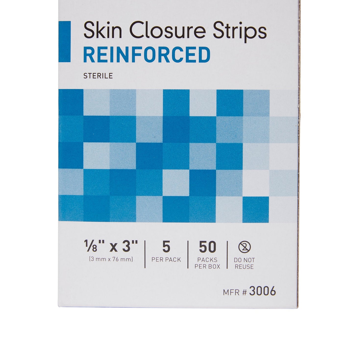McKesson Skin Closure Strip 1/8 X 3 Inch Nonwoven Material Reinforced Strip White (876305_PK)