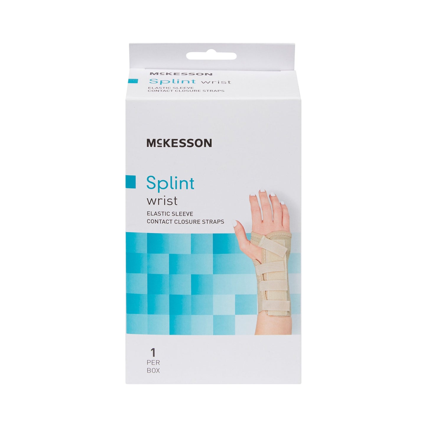 McKesson Wrist Brace Low Profile / Contoured / Wraparound Aluminum / Cotton / Elastic Left Hand Beige Small (1159154_EA)