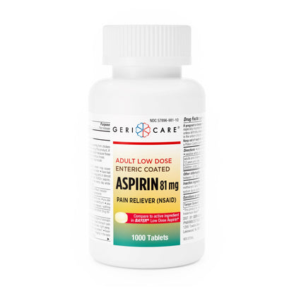 Geri-Care Pain Relief 81 mg Strength Aspirin Tablet 1,000 per Bottle (1196144_BT)