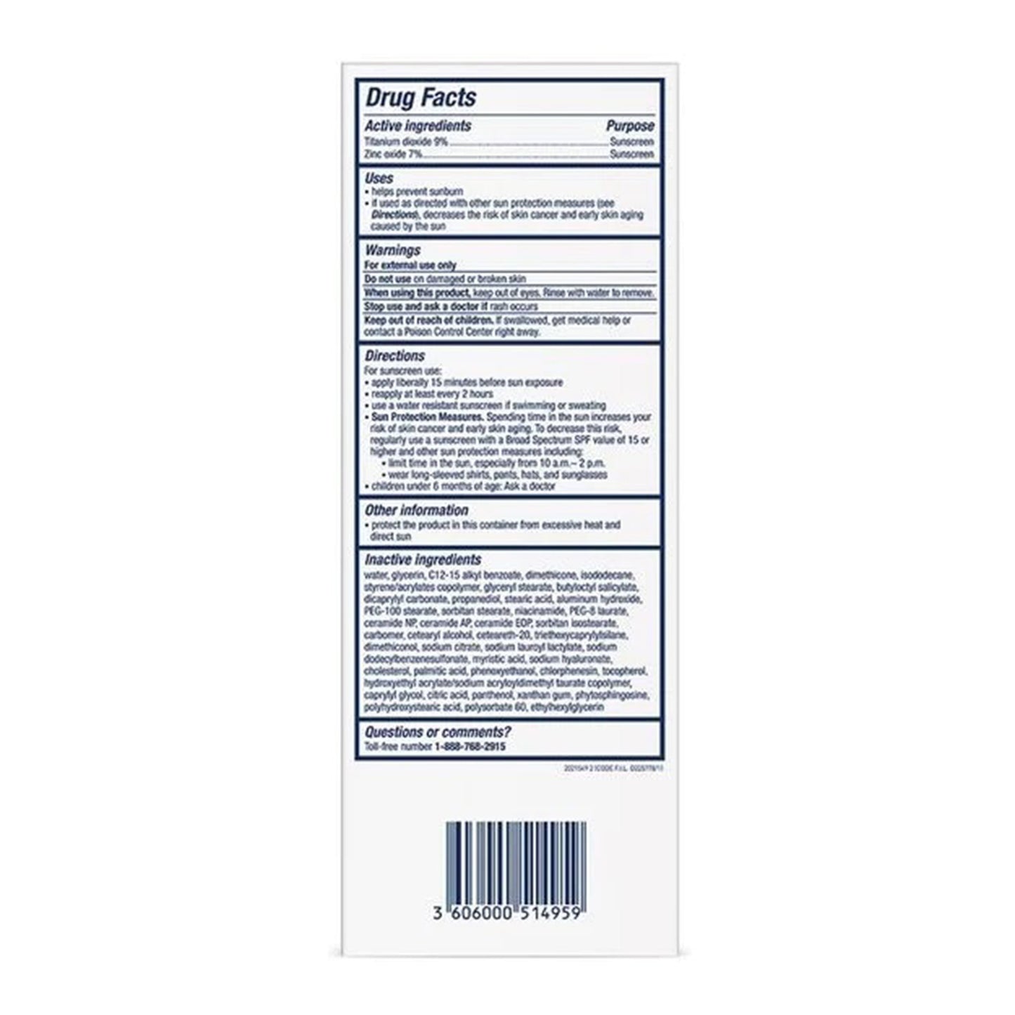 CeraVe® Hydrating Mineral Sunscreen Face Sunscreen SPF 50 Lotion 2.5 oz. Tube (1253472_EA)