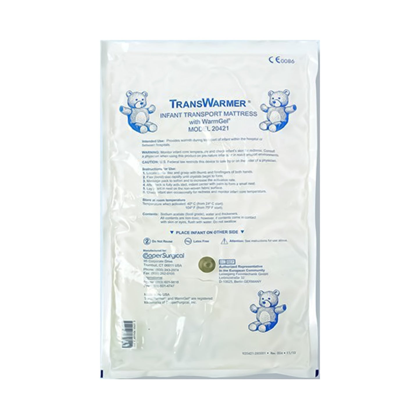 TransWarmer® Infant Transport Mattress Instant Hot Pad Full Body Nonwoven Material Cover / Gel Disposable (271171_CS)