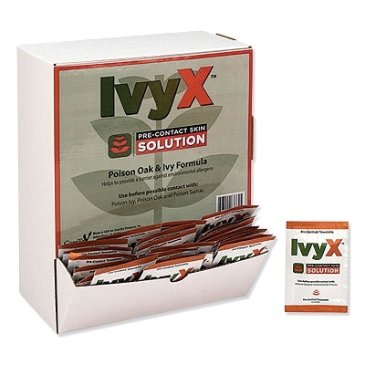 First Aid Only IvyX™ Pre-Contact Skin Solution, 0.25 oz, Packets with Dispenser, 50 Packets/Dispenser (579-18-055)