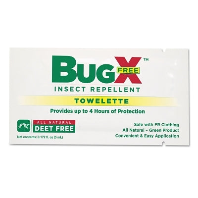 First Aid Only BugX DEET Free Insect Repellent Towelette, 5 ml, 300 per Box (579-18-830)