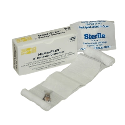 First Aid Only Bandage Compress, 2 in x 4 yd, Gauze, 4/Box (579-2-006)