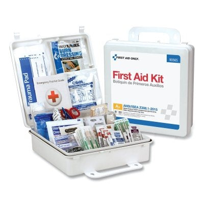 First Aid Only 50 Person Bulk Plastic First Aid Kit, Weatherproof, Wall Mount, Carry Handle (579-90565)