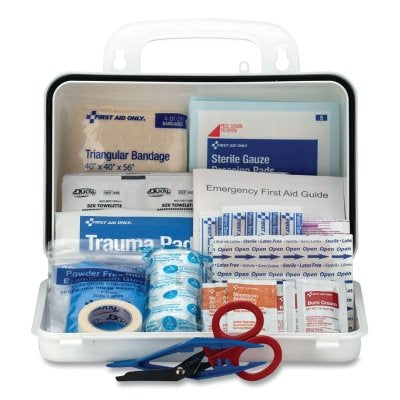 First Aid Only Contractor's First Aid Kit, 10 Person, Plastic Case, Portable/Wall Mount (579-9300-10P)
