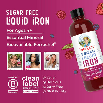 Mary Ruth's® Liquid Iron Dietary Supplement Iron 6 to 18 mg Strength Liquid 16 oz. Berry Flavor (1271764_EA)