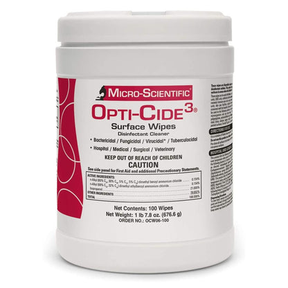 Opti-Cide3® Surface Disinfectant Cleaner Premoistened Broad Spectrum Manual Pull Wipe 100 Count Canister Alcohol Scent NonSterile (776909_CT)