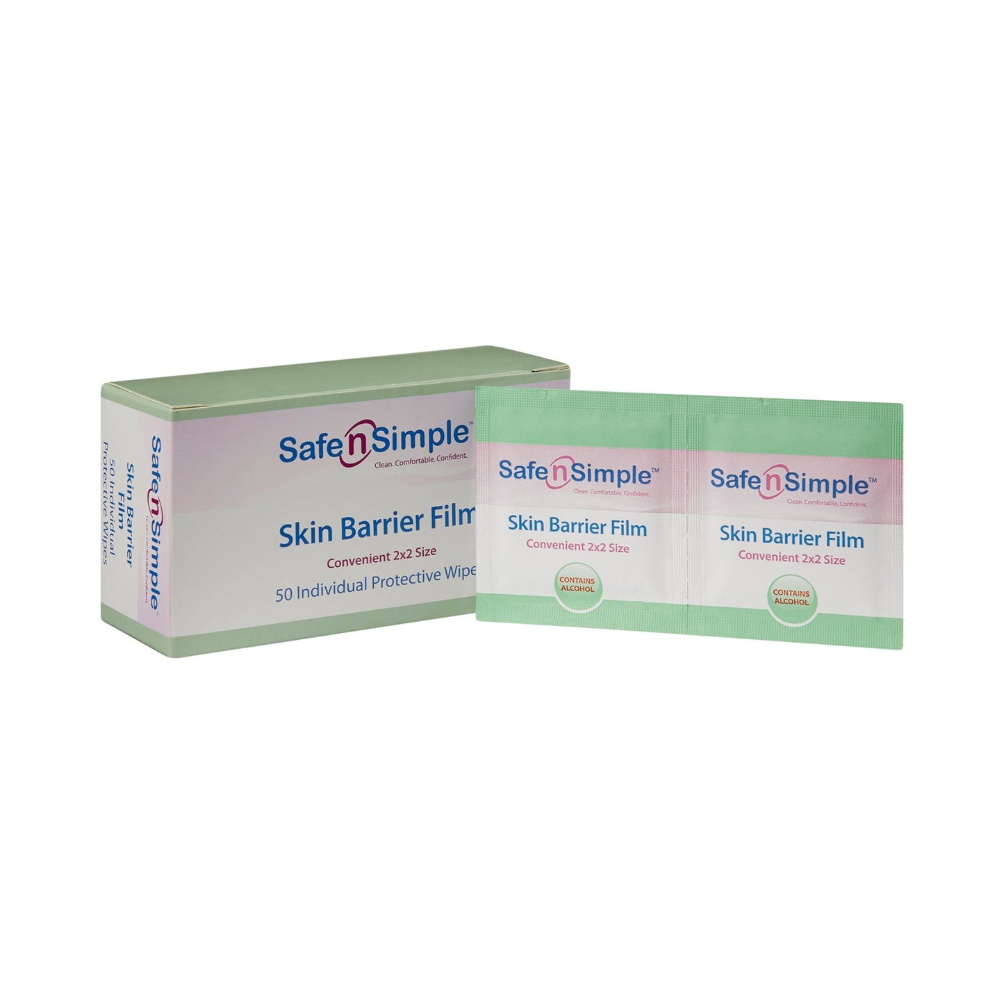 Safe N Simple™ Skin Barrier Wipe 43% / 20% Strength Isopropyl Alcohol / Butyl Ester of PVM/MA Copolymer Individual Packet NonSterile (895485_EA)