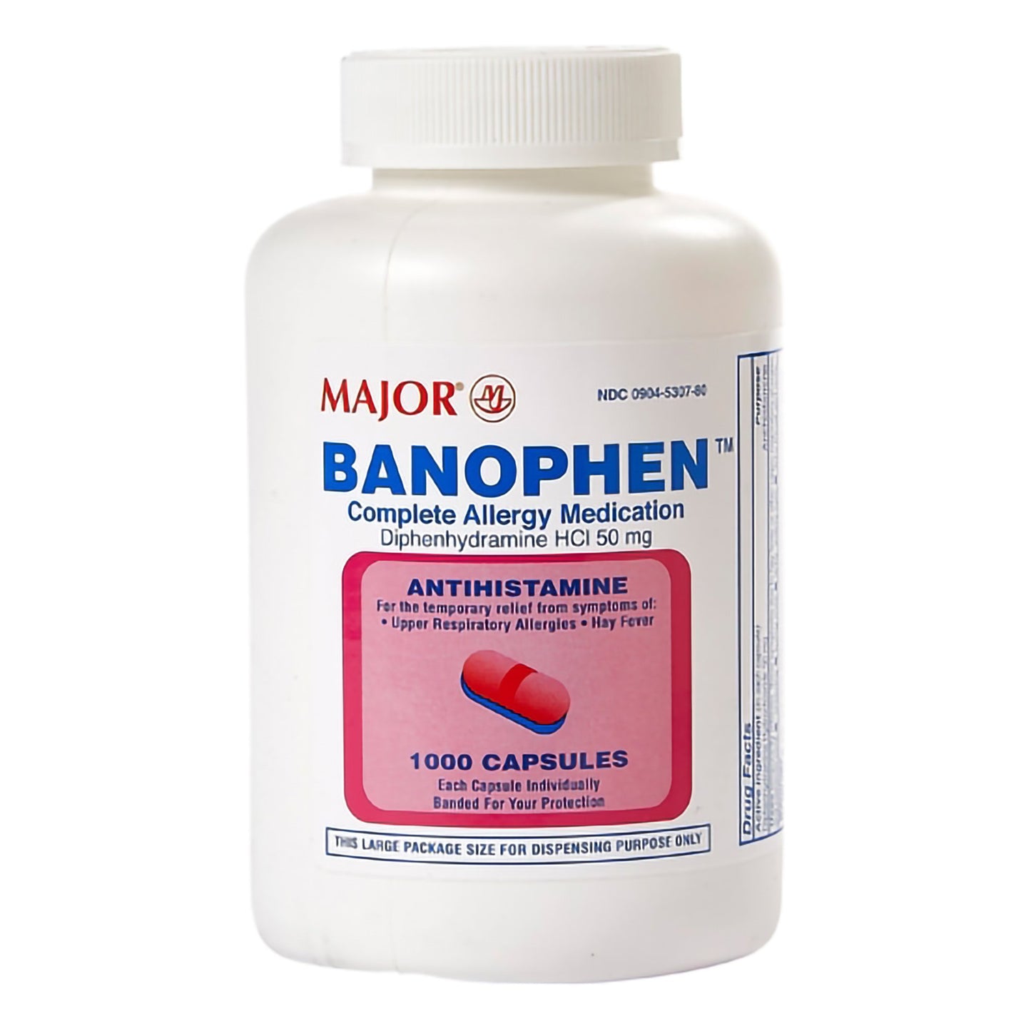 Banophen™ Allergy Relief 50 mg Strength Capsule 1,000 per Bottle (497991_BT)